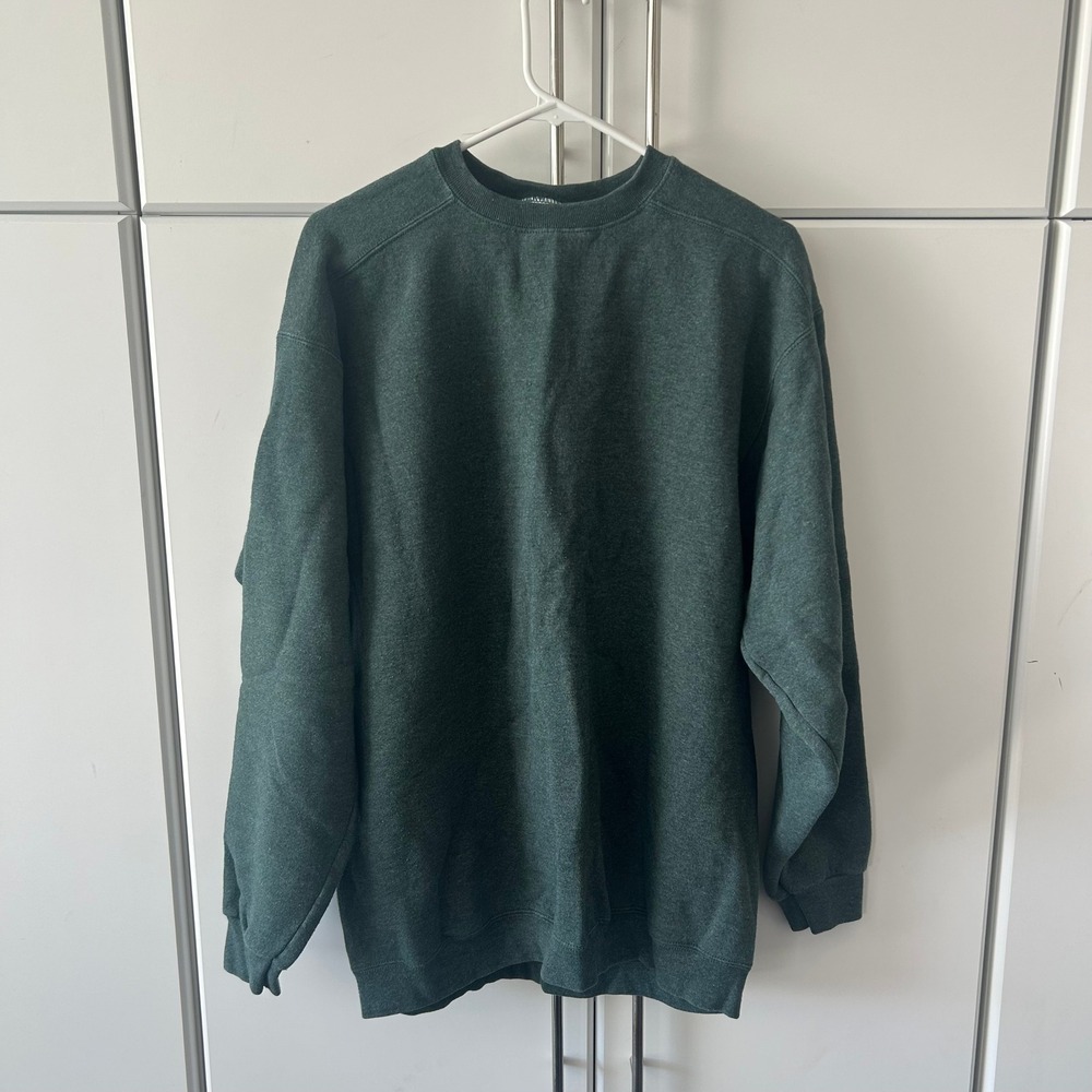Members Mark Premium Weight Sweatshirt XL Green Crewneck Fleece Pullover Mens